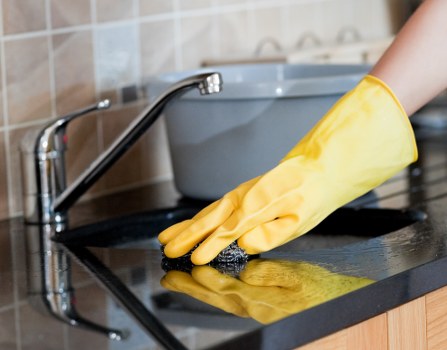 Team assessing a cleaning concern and service notes