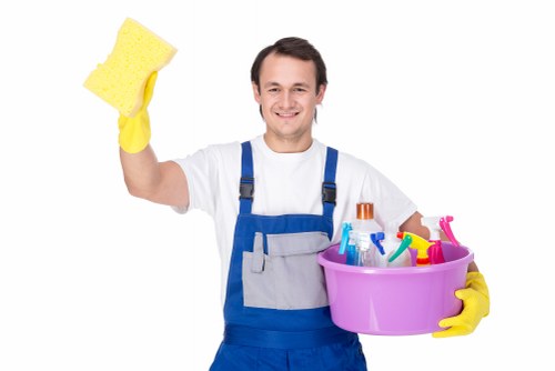 Local cleaning team preparing a Putney flat for inspection