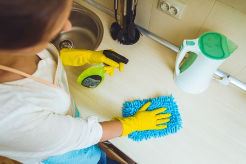 Local cleaning team maintaining shared workspaces and reception areas