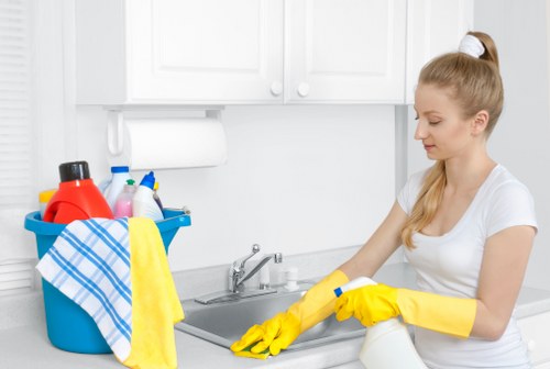 Technician assessing a carpet stain in Putney