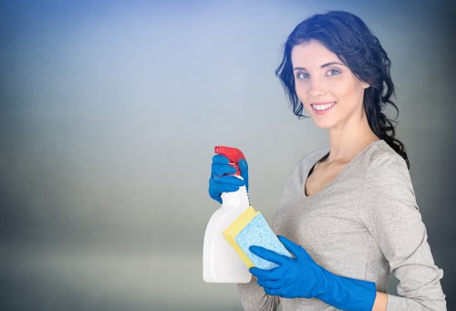 Cleaner removing baked-on grease from an oven door